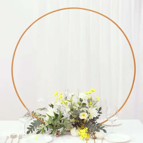 Miniatura 20 de Efavormart - Arco de exhibición de globos de metal dorado de 6 pies, marco de flores de boda, soporte de telón de fondo Estilo 10 Oro