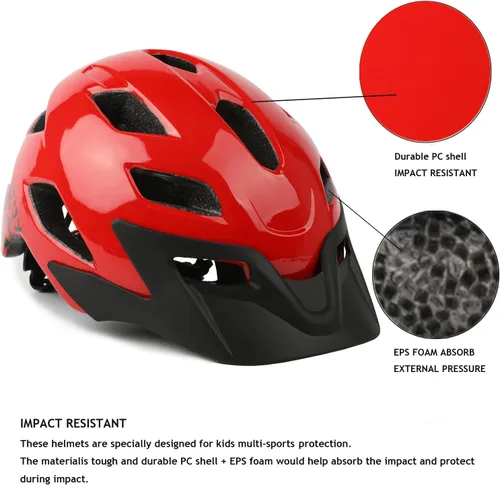 Miniatura 3 de EXCLUSKY - Casco de bicicleta para niños, ajustable, de seguridad, ligero, casco de bicicleta para niños, patinaje, ciclismo, scooter, para niños