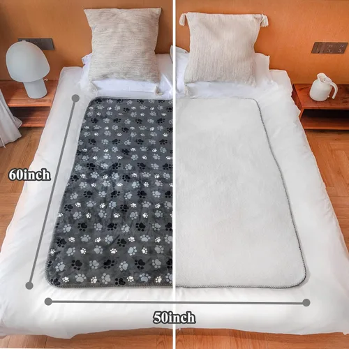 Miniatura 5 de Manta impermeable para mascotas, manta para perro, estampado de patrón súper suave, cálida y esponjosa, protector de cama para sofá, automóvil, a