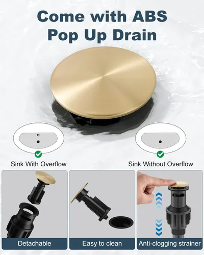 Miniatura 9 de Aolemi Juego central de 4 pulgadas, grifo vintage para lavabo de baño, 2 manijas cruzadas, lavabo para lavabo, 3 agujeros, incluye mangueras, grifo