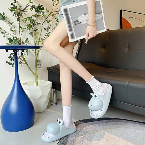 Miniatura 6 de Pantuflas de dinosaurio de dibujos animados para mujeres y hombres sandalias de ducha de animales divertidos para parejas antideslizantes 157