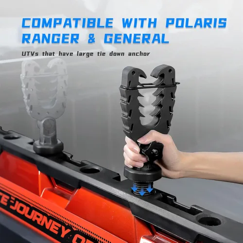 Miniatura 4 de KEMIMOTO Soporte para herramientas UTV, anclaje de amarre compatible con Polaris Ranger General, soporte para herramientas con amortiguadores