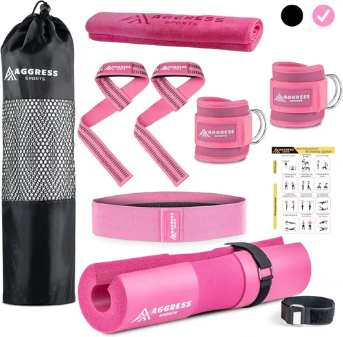 Juego de Almohadillas Premium para Barra para Empujes de Cadera - Almohadilla para Sentadillas para Estocadas con Barra, Press de Banca, con 2 Rosa