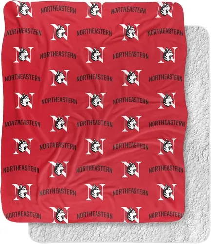 Northeastern University - Manta de 50 x 60 pulgadas, diseño de logotipo, tacto sedoso, manta de sherpa súper suave Universidad del Noreste