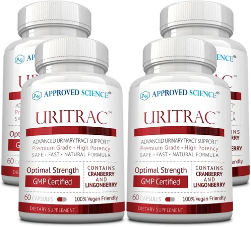 Approved Science® Uritrac™ - Soporte UTI - Arándano, D-manosa, arándano rojo, vegano - 60 cápsulas por botella - Paquete de 4