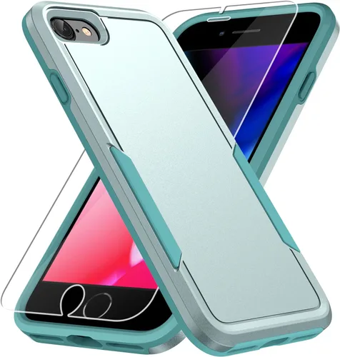 Miniatura 11 de Funda para iPhone SE 2022 (3ª)/2020 (2ª)/iPhone 7/8, con protector de pantalla, [prueba de caídas de grado militar], resistente, resistente, a Negro