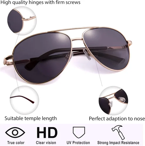 Miniatura 3 de EYEGUARD Gafas de sol bifocales unisex de estilo clásico con lente protección UV400 para exteriores para hombres y mujeres