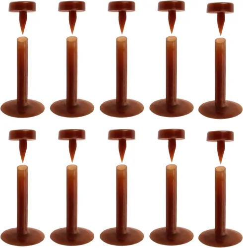 Miniatura 4 de Juego de 10 retenedores de piercing de 16GA en tono carne, flexible, Bioflex, extraíbles con tapa superior, sin metal y libres de alérgenos