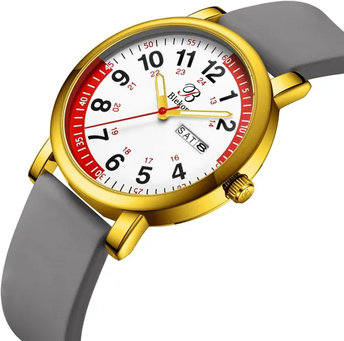 Miniatura 3 de Pulsometer Nurse Watch with Secondhand – Scrub Matching Band Colors for Medical Professionals – Super Easy to Read Dial w/Day and Date Indicator