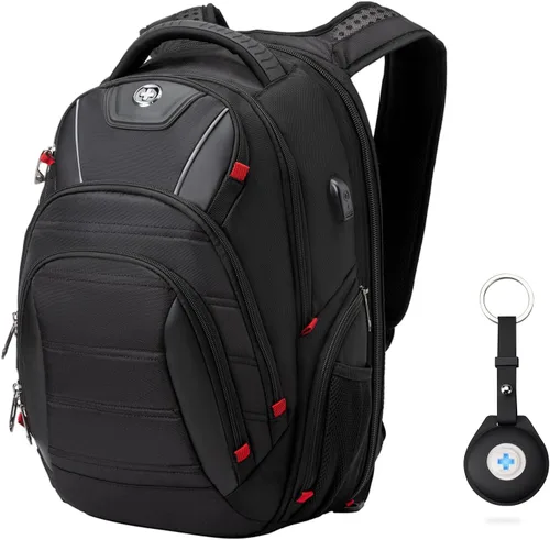 Miniatura 15 de Swissdigital - Mochila de diseño para viaje para hombres, compatible con TSA, con carga USB, protección RFID, mochila de negocios para laptops