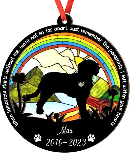 Miniatura 61 de Adorno personalizado para atrapasoles de sabueso afgano, adorno de Navidad de sabueso afgano, regalo para perro amante, sabueso afgano conmemorativo
