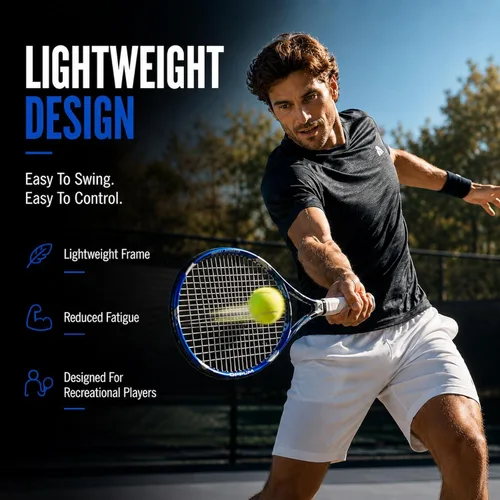 Miniatura 4 de Raquetas de tenis OPPUM PRO-500 para adultos, paquete de 2 raquetas preencordadas para principiantes e intermedios con bolsa de transporte y 2