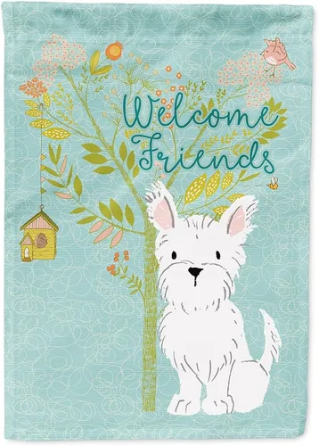 Miniatura 134 de Caroline's Treasures BB7594GF Bandera de jardín de Husky siberiano con texto en inglés "Welcome Friends" - Bandera decorativa para patio exterior