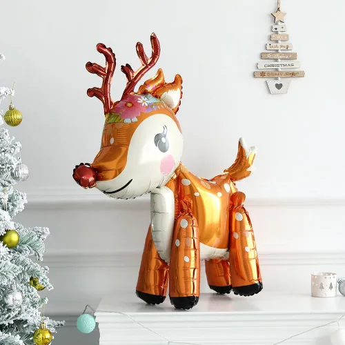Miniatura 3 de Kit de 440 piezas de globos de Navidad para casa de jengibre, arco de globos marrón y blanco con piruletas, bastones de caramelo, hombre de jengibre