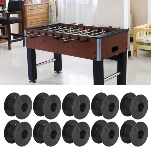 Miniatura 2 de Pissente Varillas de cojinete de futbolín, 10 pares de bujes de futbolín de mesa de plástico negro, varillas de rodamiento de futbolín