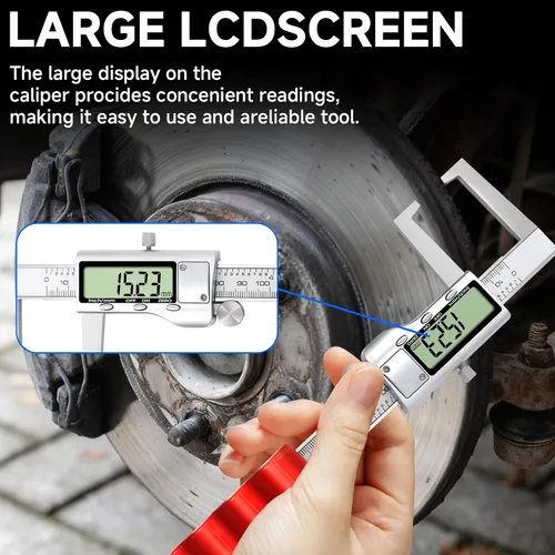 Miniatura 6 de Pinza de ranura externa digital, micrómetro de rotor de freno de disco, pinza digital de vernier herramienta de medición para freno de disco