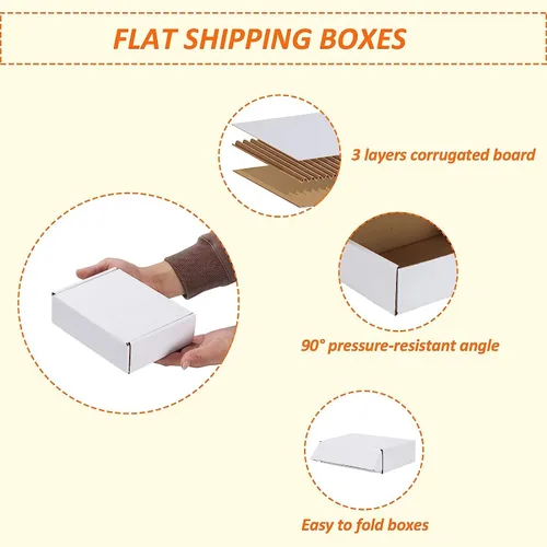 Miniatura 3 de HORLIMER - Cajas de envío pequeñas de 7x5x2, conjunto de 50, caja de cartón corrugado blanca para envío de correspondencia