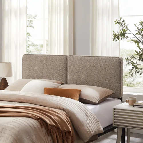 Miniatura 13 de Modway Lindee - Cabecero tapizado tamaño individual con tela de boucle pizarra, cabecero estilo almohada para habitación de niños o dormitorio