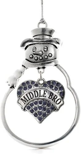 Miniatura 11 de Inspired Silver - Fuerza Aérea - Adorno de Navidad plateado - Adorno de árbol de Navidad con colgante de corazón azul con circonita cúbica