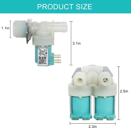 Miniatura 6 de Válvula de agua fría y caliente DC62-30312J y DC62-30314K mejorada, kit de válvula de entrada de agua para lavadoras compatible con DC62-30314H