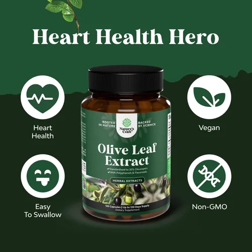 Miniatura 4 de Potent Olive Leaf Extract Cápsulas – Suplemento antioxidante de alta resistencia con hoja de olivo pura con 20% de oleuropeina – Suplemento herbario