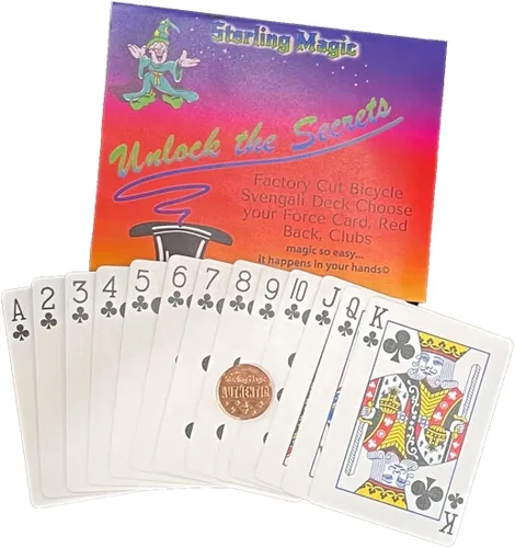 Miniatura 8 de Ted's Sterling Magic Bicicleta Svengali Deck Trick en Red Back, Clubs Traje, Elige Tu Tarjeta de Fuerza (as)