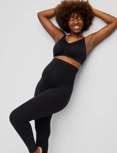 Miniatura 4 de Motherhood Maternity Women's Essential Stretch Secret Fit Over the Belly Leggings Full Length & Crop Length XS-3X 1 & 2 Packs