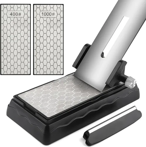 Miniatura 10 de Piedra de afilar de doble cara con diamante, piedra de afilar para cuchillos Kalolary con superficie de nido de abeja y base antideslizante