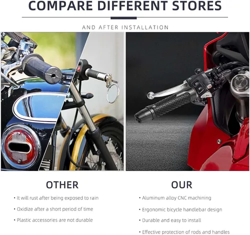 Miniatura 5 de JMTBNO Manijas universales de motocicleta de 7/8 pulgadas, 0.866 in, agarres de goma CNC compatibles con Honda Yamaha, Suzuki, Kawasaki, Dirt Bike