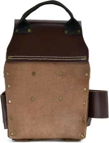 Miniatura 2 de Style n Craft 10-Pocket Electrician's Tool Pouch, Heavy-Duty Leather with Metal Tape Clip, Metal Tape Chain and Fixed Snap, Durable Full-Grain