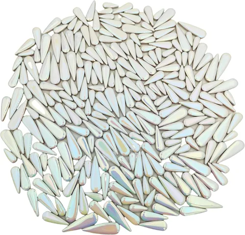 Miniatura 6 de Mosaico de cerámica de hojas de pétalos de gota de agua de 1.1 libras para manualidades, piezas de mosaico de cerámica en forma de lágrima