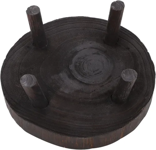 Miniatura 6 de Taburete de madera para plantas, soporte bajo para plantas, soporte redondo para macetas elevadoras, soportes para múltiples plantas, soporte Marrón