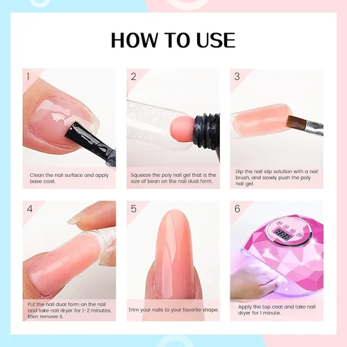 Miniatura 7 de Juego de soluciones deslizantes de uñas de 2.0 fl oz/2fl.oz Solución deslizante para uñas de gel de polietileno, extensión de uñas, solución