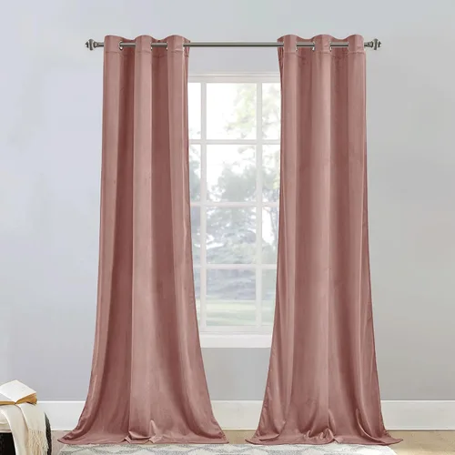 Miniatura 49 de StangH Cortinas de terciopelo gris para cocina de 63 pulgadas, 2 paneles de cortinas de terciopelo de lujo suaves para oscurecer la habitación