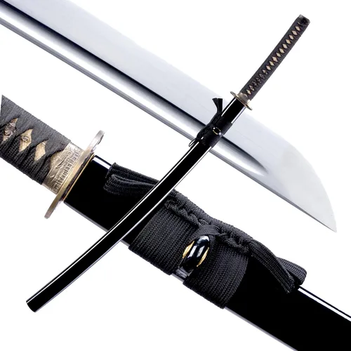 Miniatura 8 de Espada Katana Japonesa Samurai Hecha a Mano con Saya de Madera de Rayskin Dura, Puede Cortar Bambú