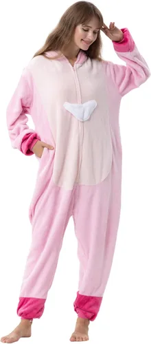 QSTYLE Disfraz de animal para adultos, disfraz de Halloween, traje de cosplay de una pieza para mujeres y hombres