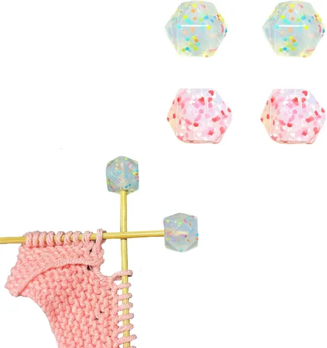 SPANSEE Porta Agujas de Tejer Hexagonales - 4 Piezas, Tamaño 3-13 (3.25mm-9mm), Tapones de Punta, Protectores de Punta Tapones de aguja hexagonal
