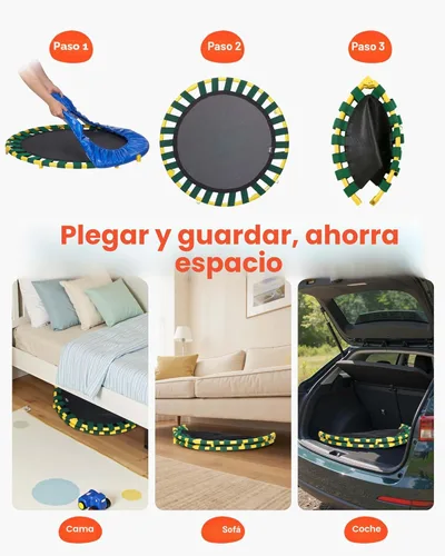 Miniatura 5 de VEVOR 3FT Trampoline for Kids, 36" Trampolines Indoor/Outdoor Trampoline for Toddlers, Foldable Mini Baby Jump Toy with Foam Handle, Recreational