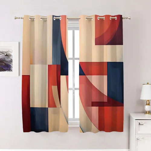 Miniatura 135 de Cortinas opacas de poliéster multicapa para cafetería, con diseño de diamantes, 2 unidades, 26 x 24 pulgadas