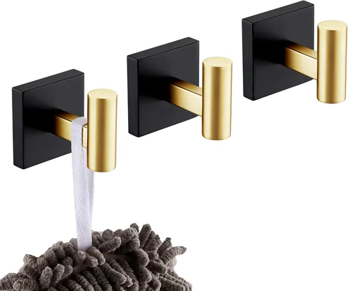 Miniatura 20 de KOKOSIRI Ganchos para Bata Toalla y Abrigo de Baño para Baño Cocina Pared Paquete de 2 Cromo Acero Inoxidable B1013CH-P2 Cromo pulido