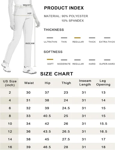 Miniatura 6 de Pantalones de golf para mujer, elásticos, rectos, ligeros, transpirables, de sarga, pantalones chinos para trabajo
