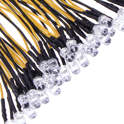 Miniatura 9 de 35 diodos LED morados precableados de 0.197 in, ultrabrillantes, 12 V, resistencia integrada para proyectos de bricolaje, Arduino, Raspberry Pi
