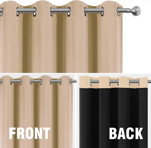 Miniatura 8 de LEMOMO Cortinas 100% opacas de 38 x 63 pulgadas, 2 paneles de oscurecimiento con aislamiento térmico para dormitorio