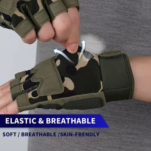 Miniatura 4 de Guantes sin dedos Fioretto para Airsoft, tiro, medio dedo, caza, senderismo, ciclismo, conducción, motocicleta, escalada, guantes de trabajo M210603