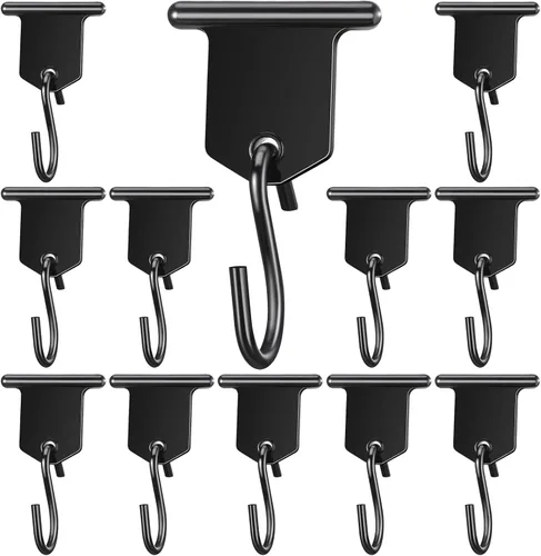 Juego de 12 pares de ganchos para toldo de caravana para luces, accesorios de toldo, ganchos en forma de S, ganchos para fiestas de Navidad,