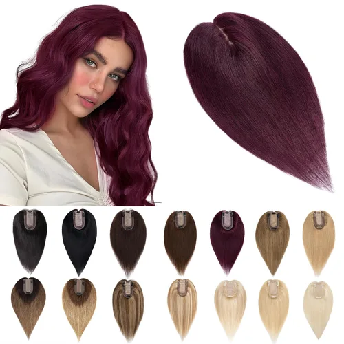 Miniatura 31 de SEGO Extensiones de Cabello para Mujeres Cabello Humano Real Con Flequillo, Base de Seda de 7 * 13CM (2.8 x 5.1 pulgadas) Cabello Humano Remy 100%
