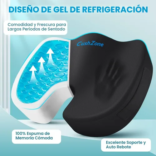Miniatura 2 de Cojín de asiento para silla de oficina, cojín de espuma viscoelástica mejorada de gel refrescante para sentarse durante mucho tiempo, almohada
