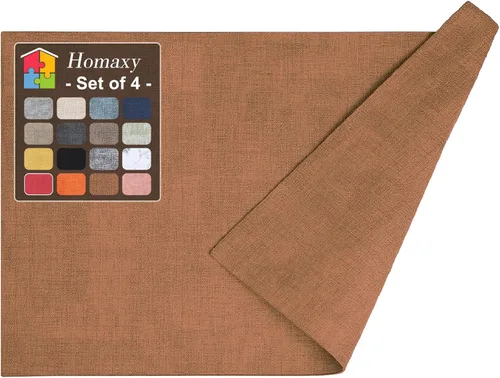 Miniatura 15 de Homaxy - Juego de 6 manteles individuales de piel sintética resistentes al calor para mesa de comedor, impermeables, lavables, limpiables, manteles