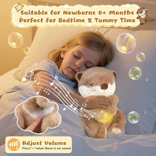 Miniatura 4 de Baby Comfort - Máquina de sonido de felpa con música, luces cálidas, momentos tranquilos para niños y adultos Peluche Que Respira