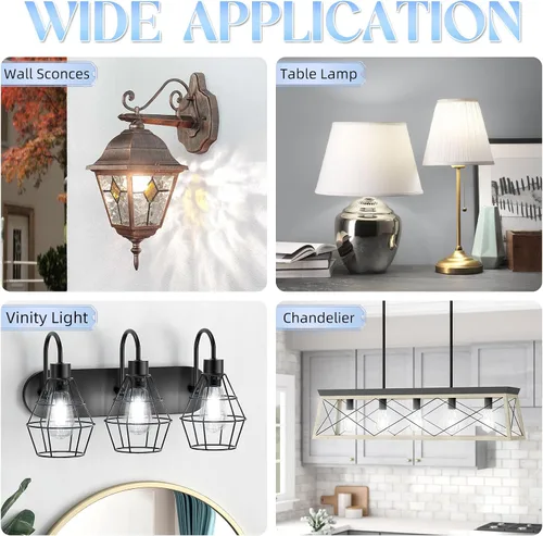 Miniatura 7 de GvvooHome Bombillas LED Edison, bombilla E26 equivalente a 60 vatios, no regulable, blanco frío 4000 K, bombillas vintage ST58, 90+ CRI, 6 W 600 LM